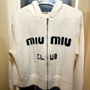 miumiu full zip cardigan